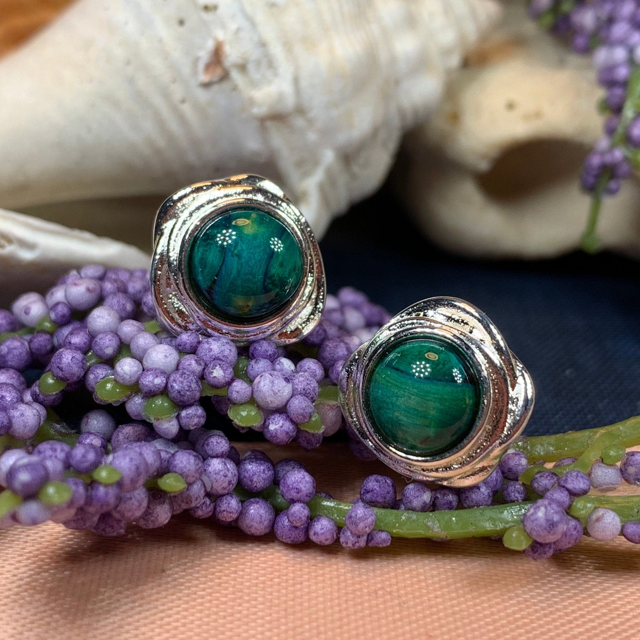 Celtic Heathergems Post Earrings - Handmade in Scotland
