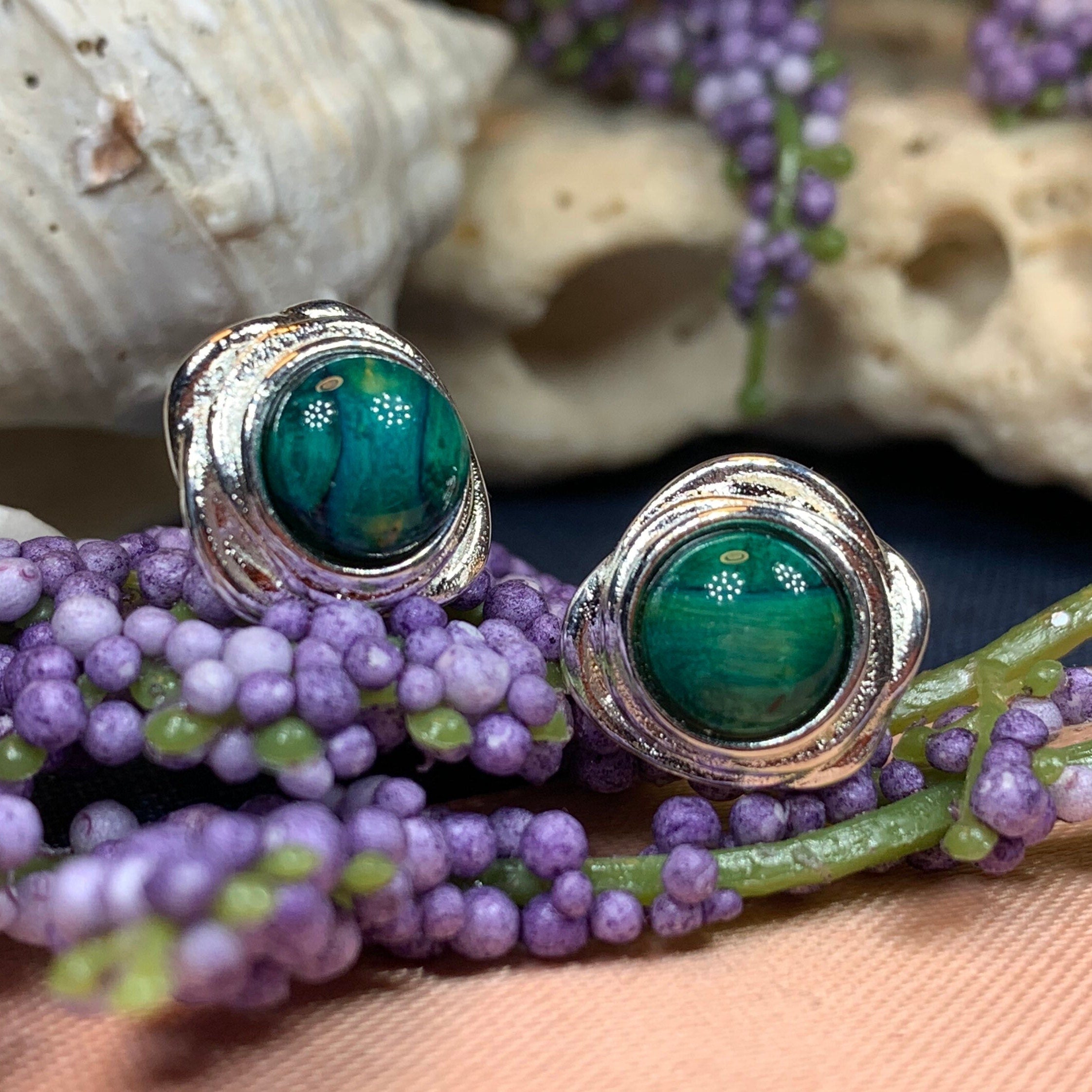 Celtic Heathergems Post Earrings - Handmade in Scotland