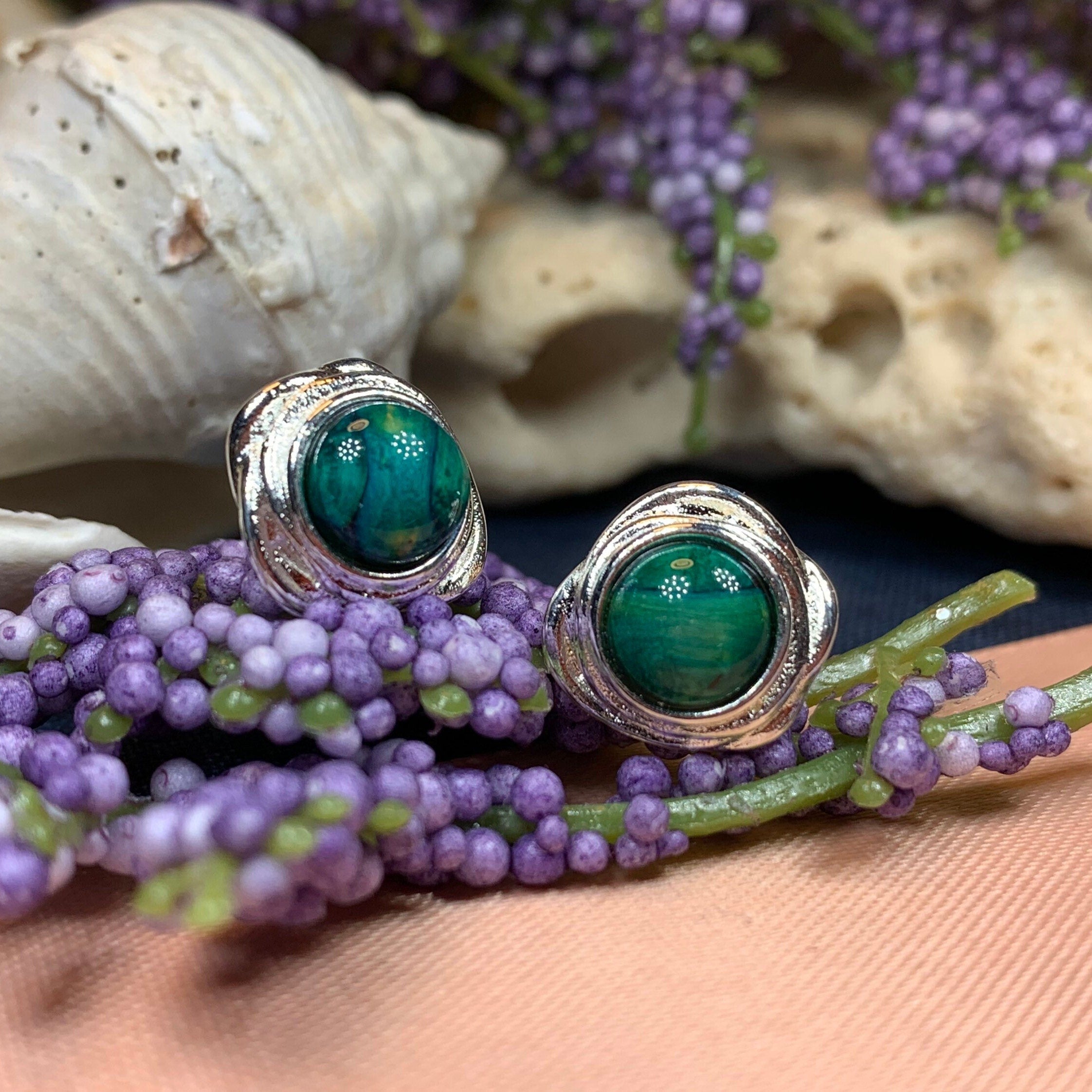 Celtic Heathergems Post Earrings - Handmade in Scotland