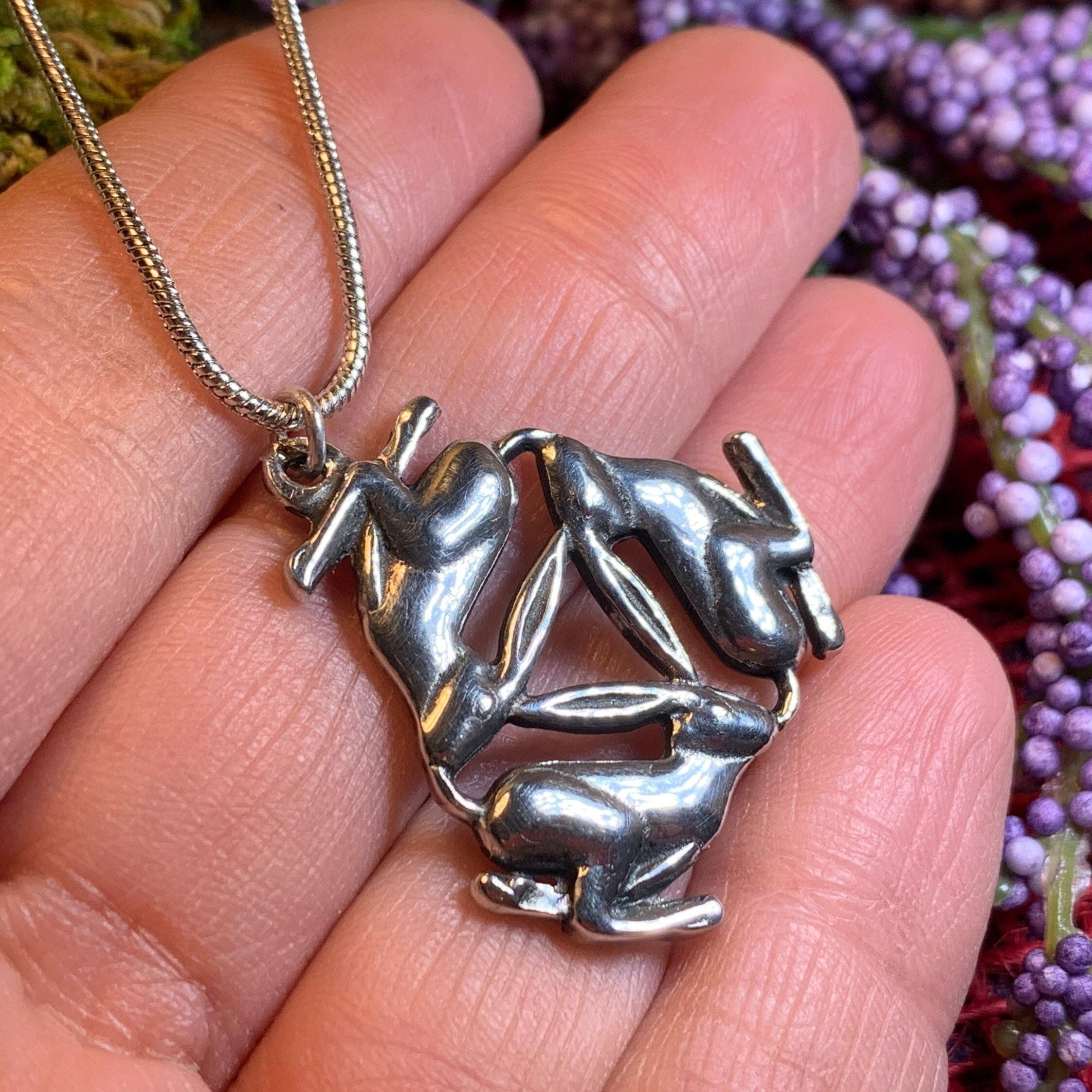 Triple Hare Necklace