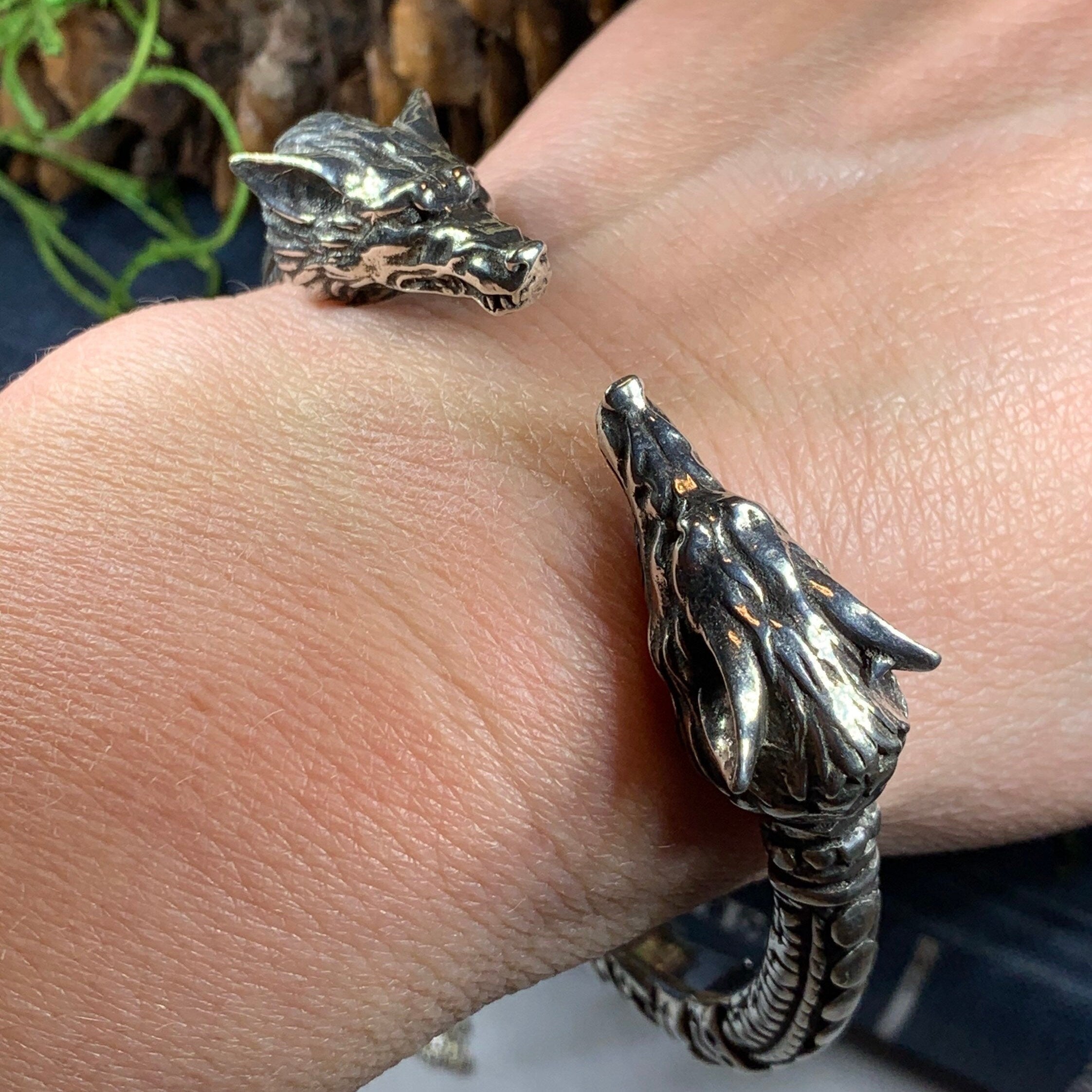 Celtic Wolf Torc Bracelet