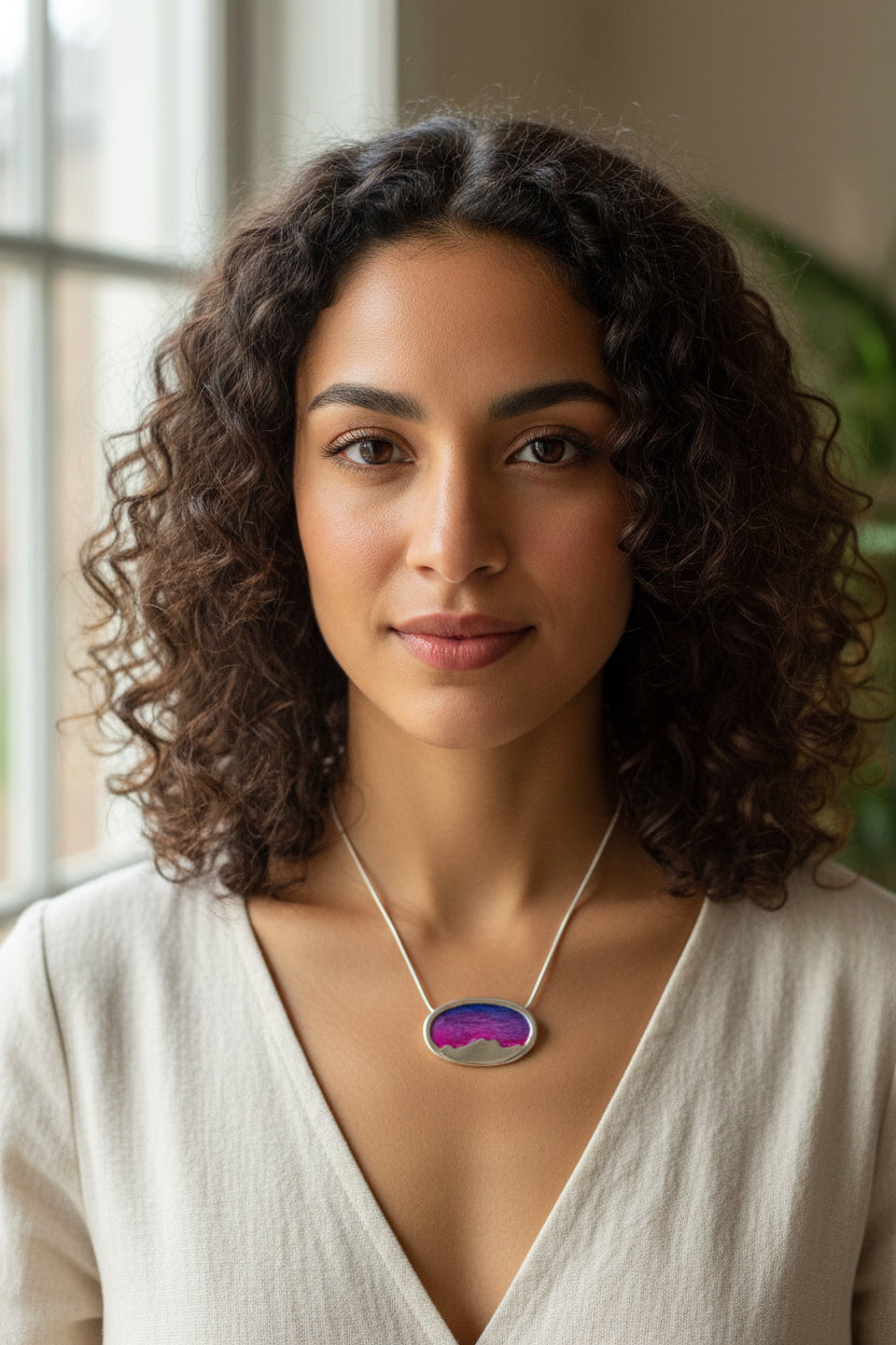 Purple Skies Northern Lights Necklace - Handmade in Scotland