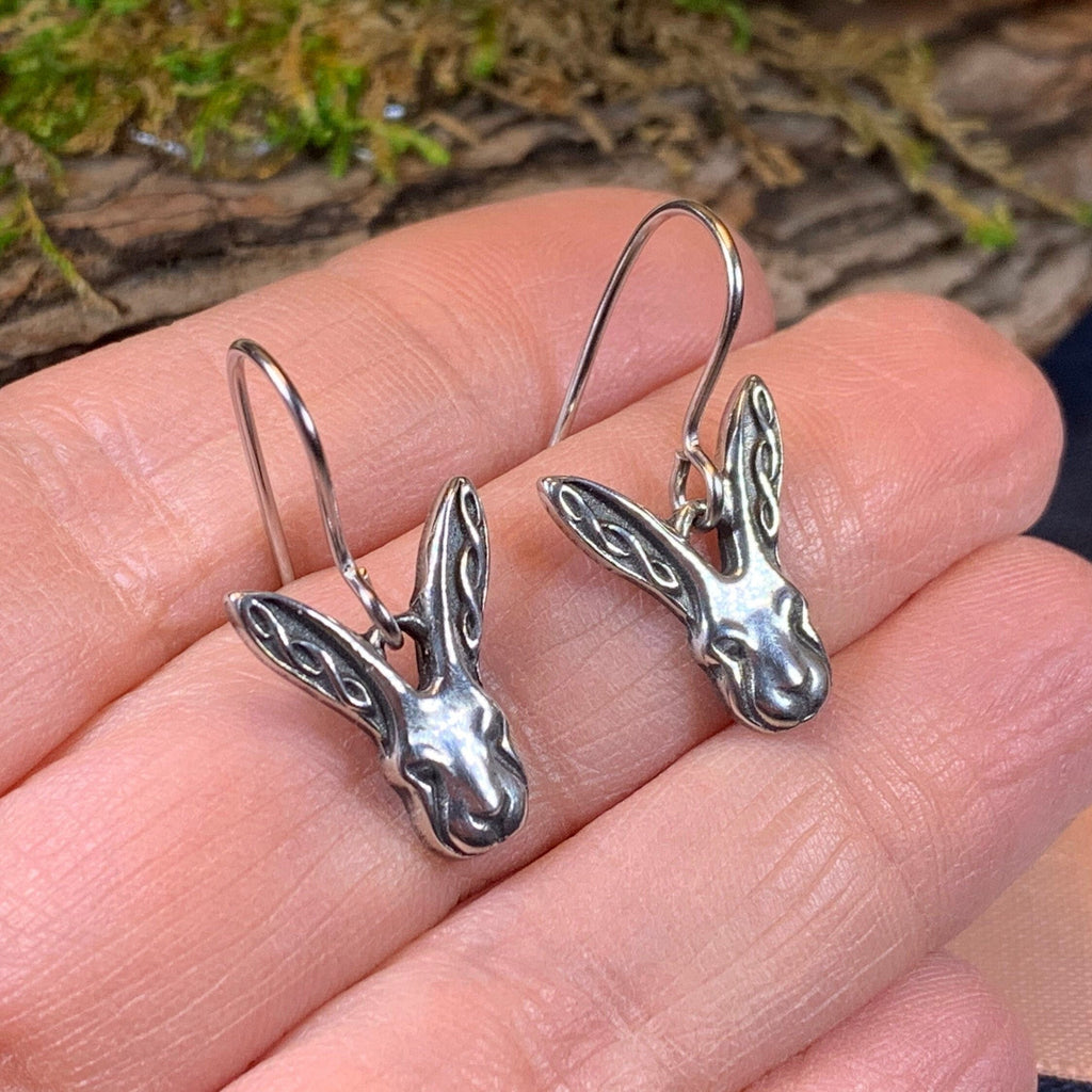 Celtic Rabbit Pewter Earrings for Women