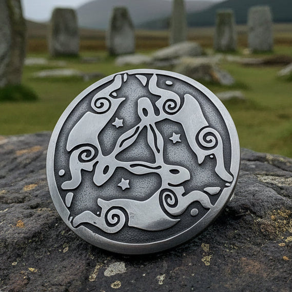 Triple Rabbit Brooch - Handmade in Scotland