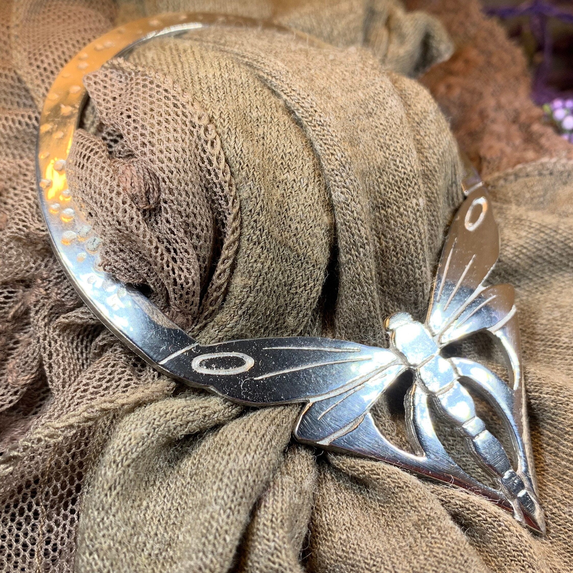 Pond Dancer Dragonfly Scarf Ring - Handmade in Scotland