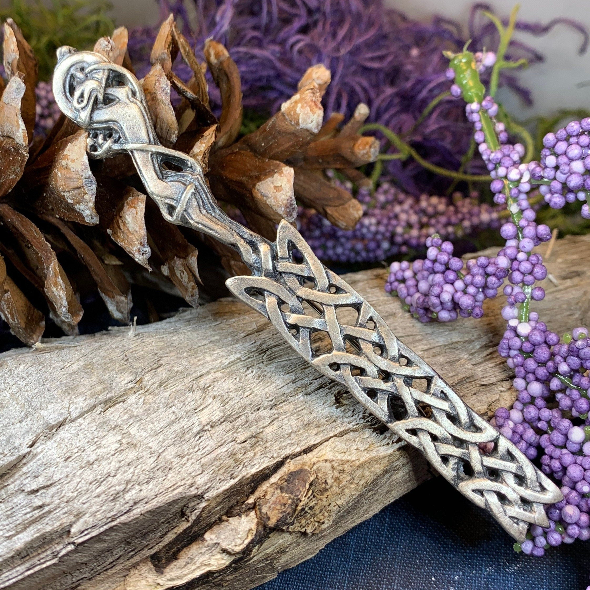 Celtic Wolf Kilt Pin - Handmade in Scotland