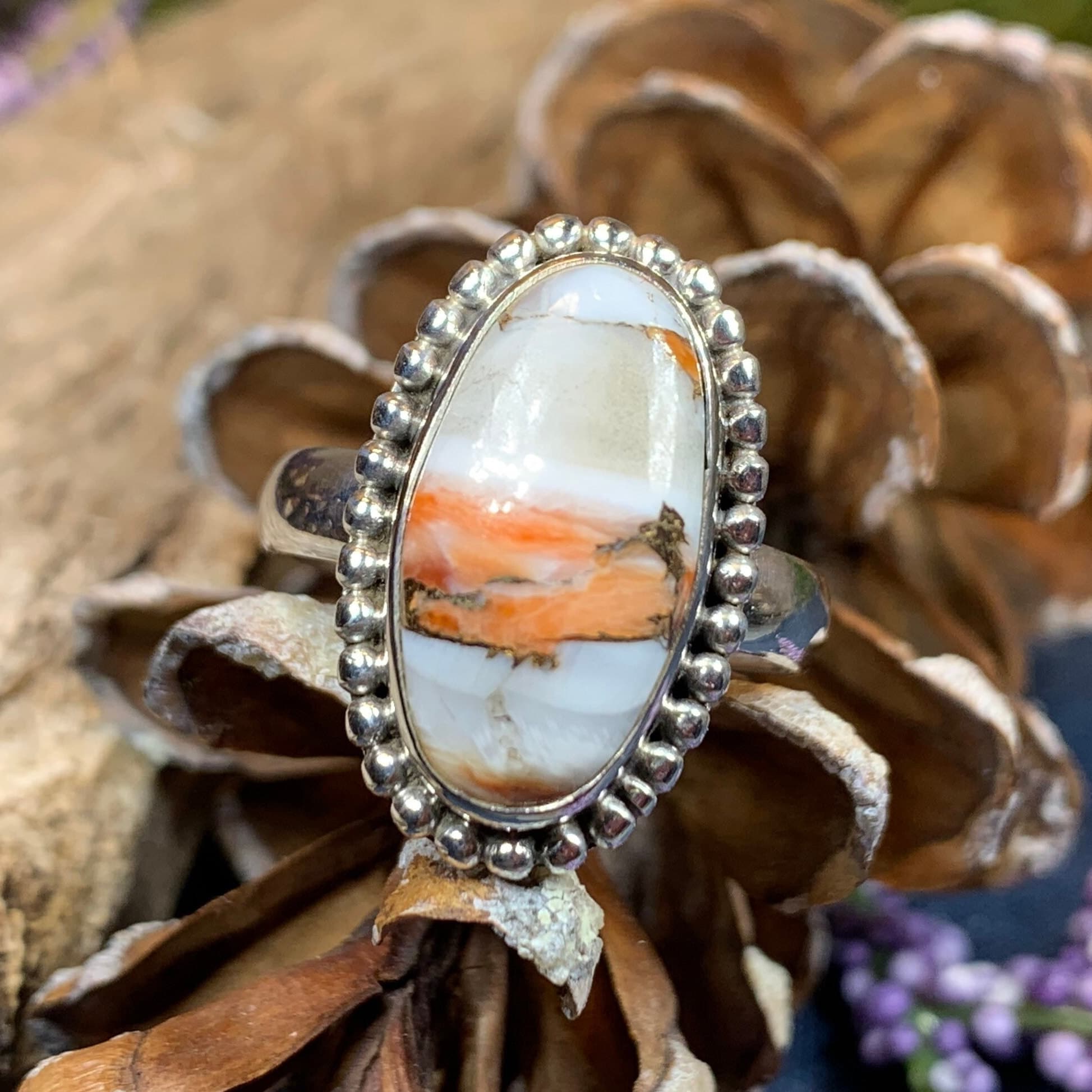 Romelle Spiny Oyster Turquoise Ring in Sterling Silver