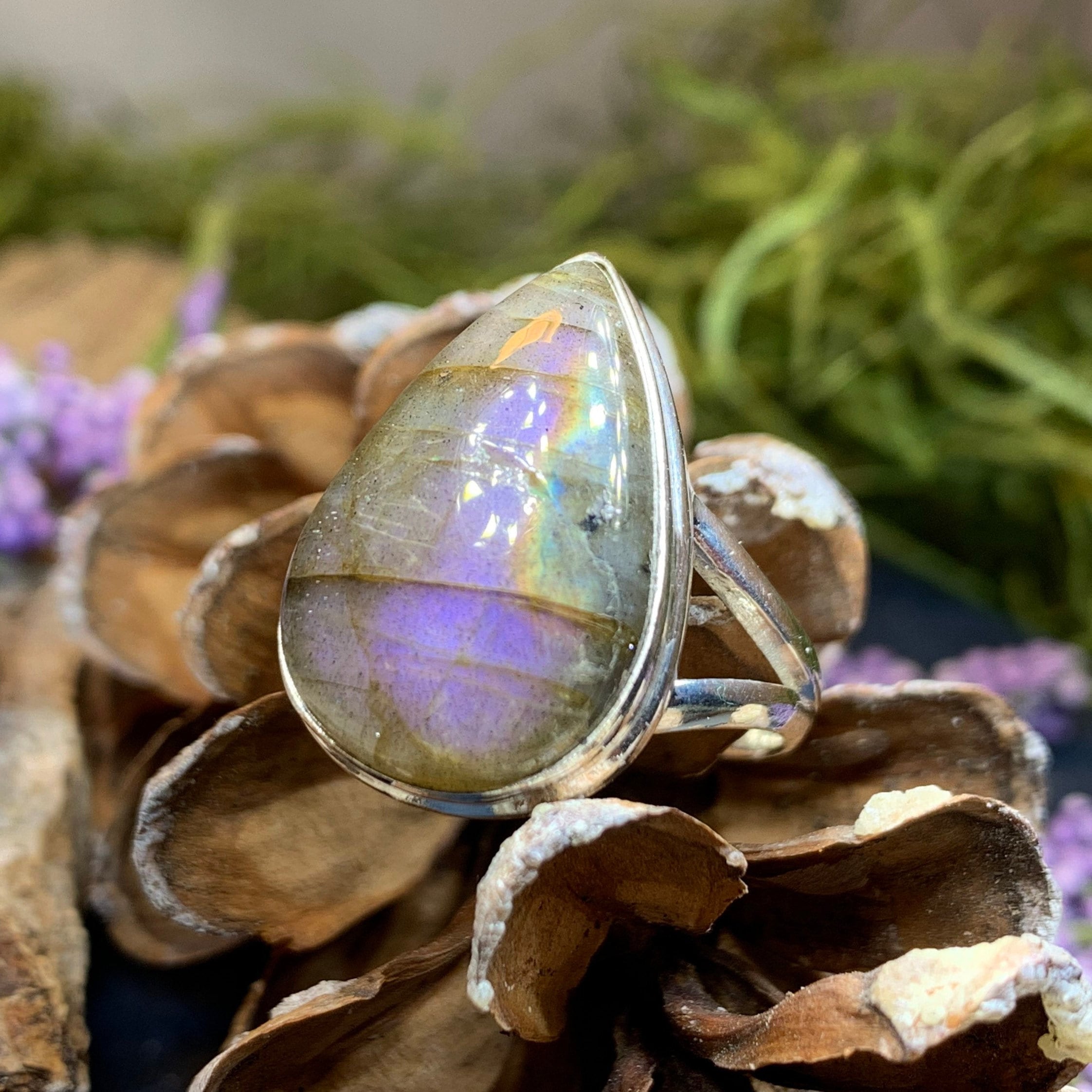 Moonwind Magic Labradorite Ring in Sterling Silver