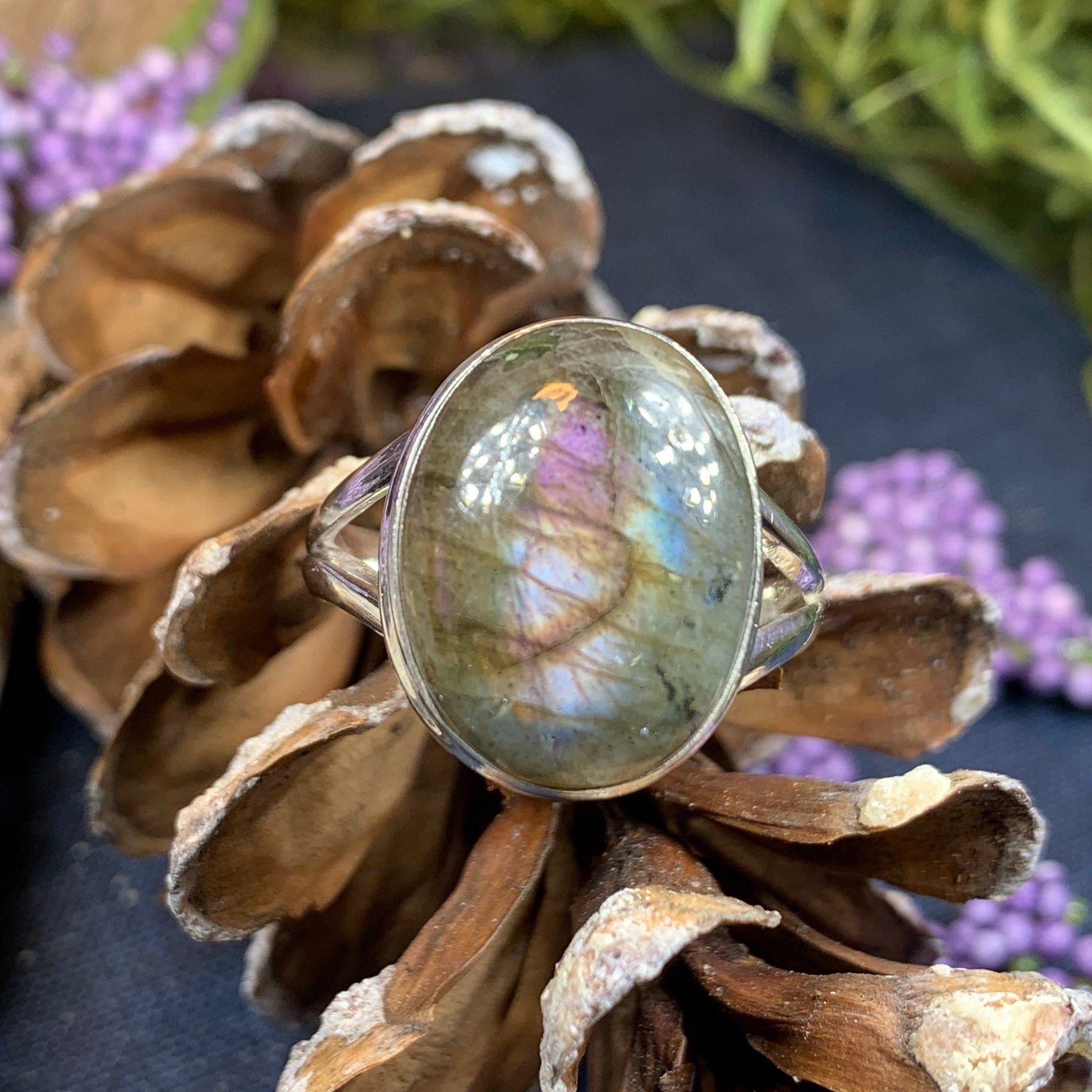Moonwind Magic Labradorite Ring in Sterling Silver