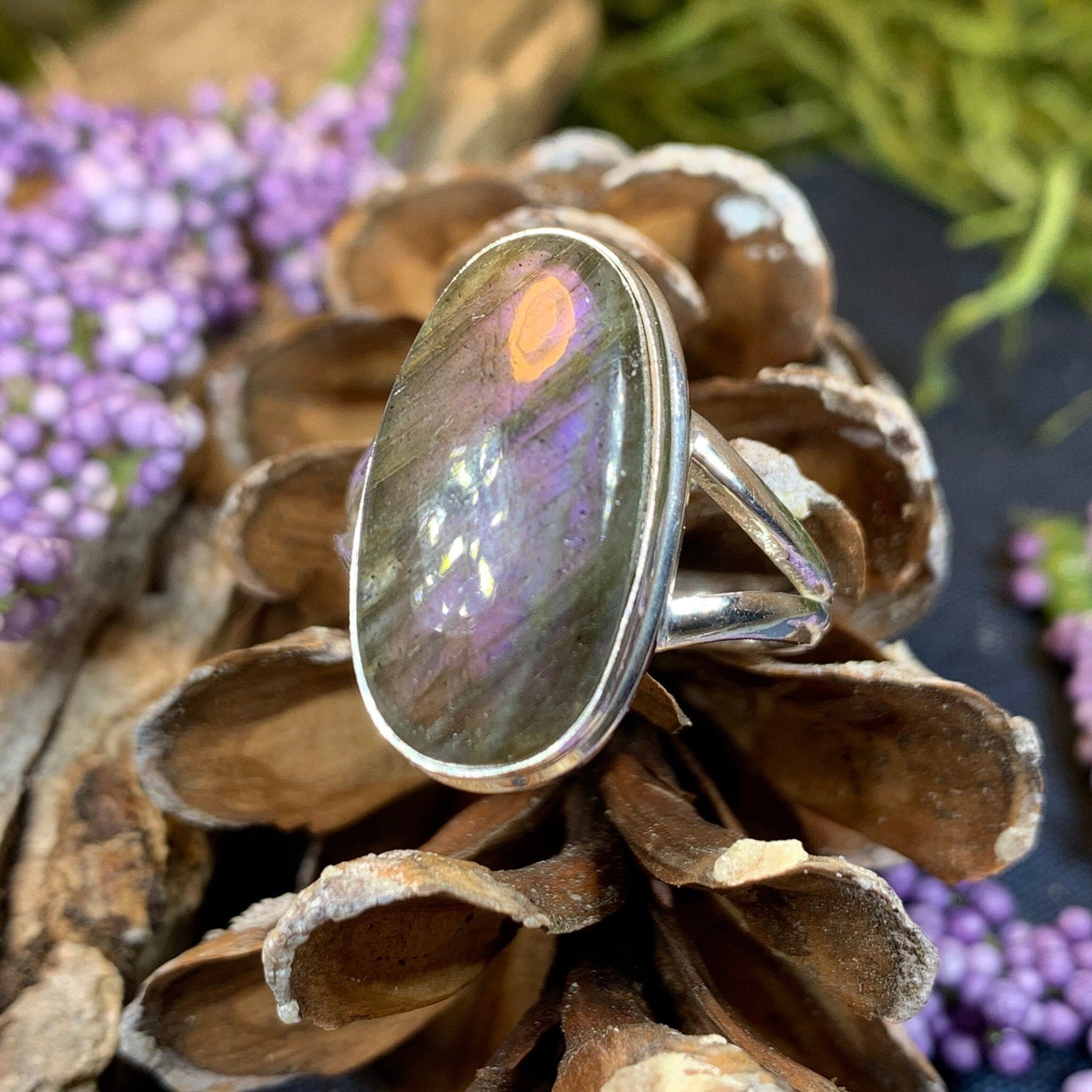 Moonwind Magic Labradorite Ring in Sterling Silver