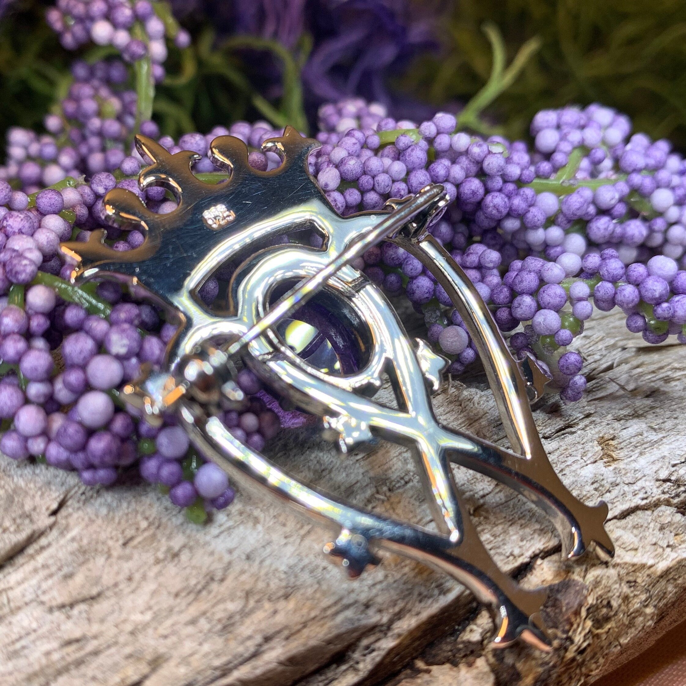 Royal Amethyst Luckenbooth Brooch in Sterling Silver