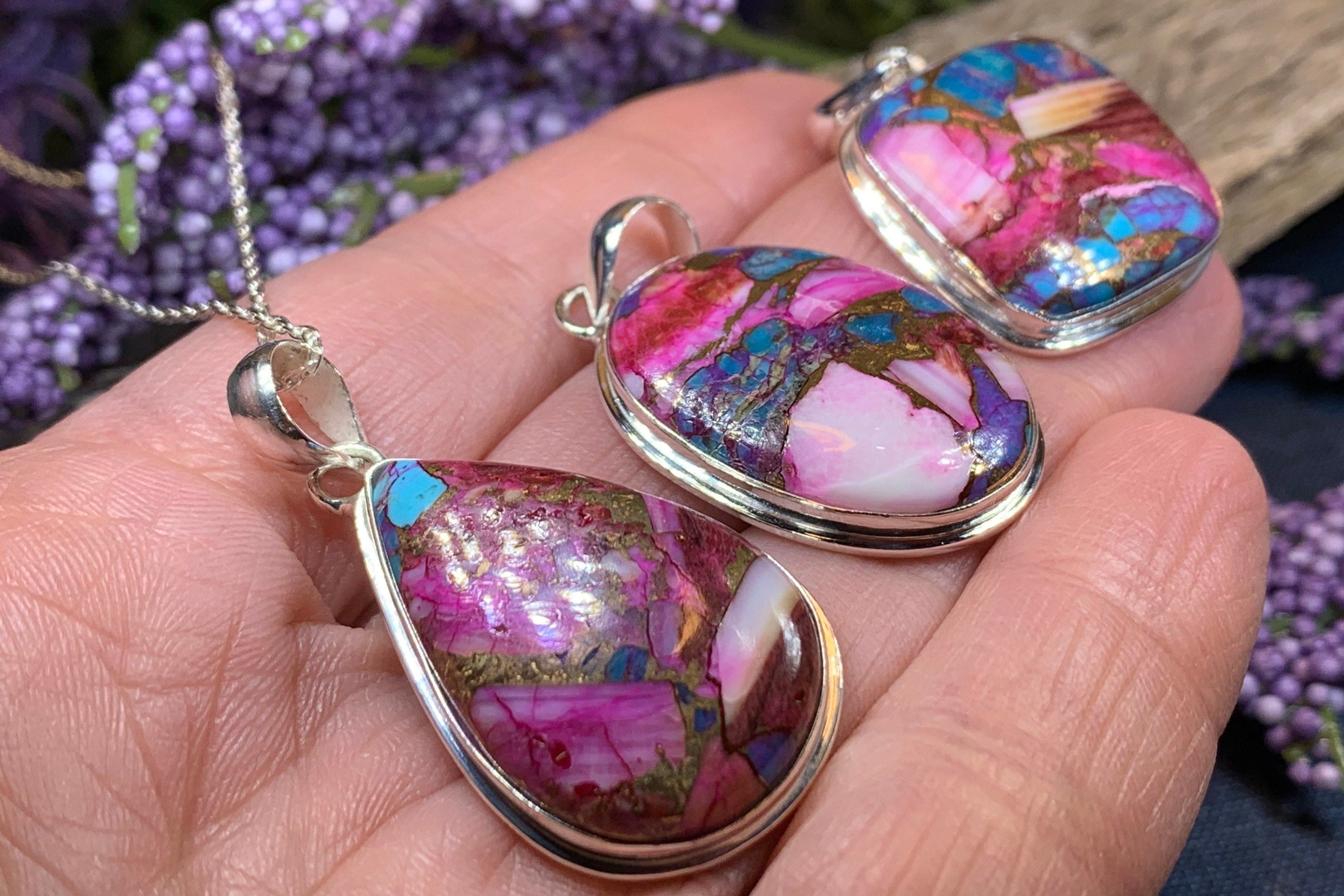 Pink Sunset Copper Turquoise Necklace