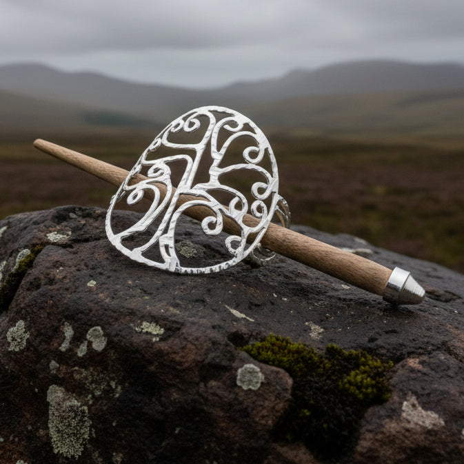 Elina Tree of Life Hair Slide - Handmade in Ireland