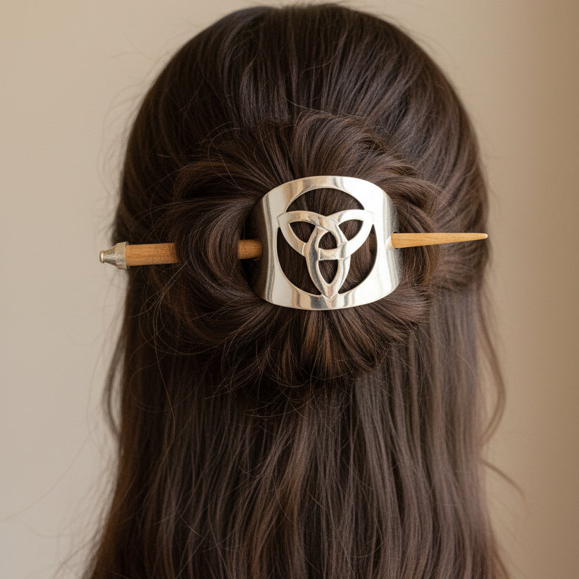 Premium Trinity Knot Celtic Hair Slide - Handmade in Ireland