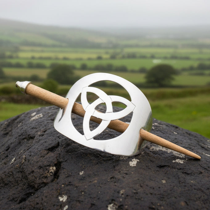 Premium Trinity Knot Celtic Hair Slide - Handmade in Ireland