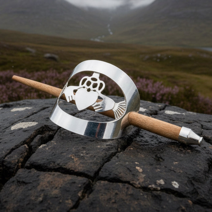 Pewter Claddagh Hair Slide - Handmade in Ireland