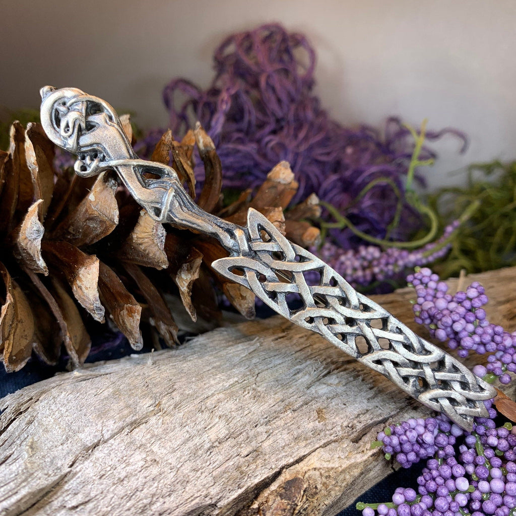 Celtic Wolf Kilt Pin - Handmade in Scotland