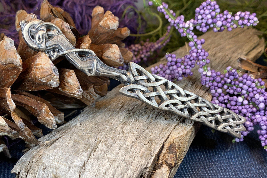 Celtic Wolf Kilt Pin - Handmade in Scotland