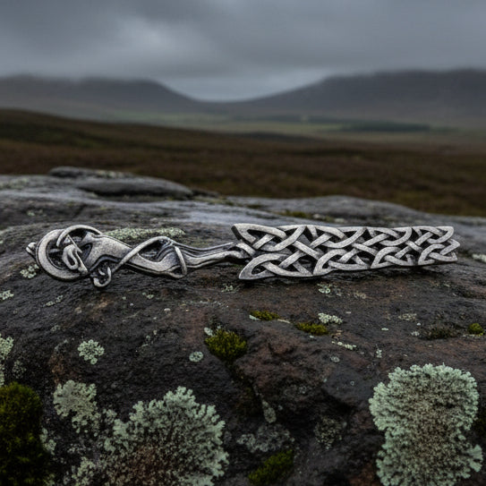 Celtic Wolf Kilt Pin - Handmade in Scotland