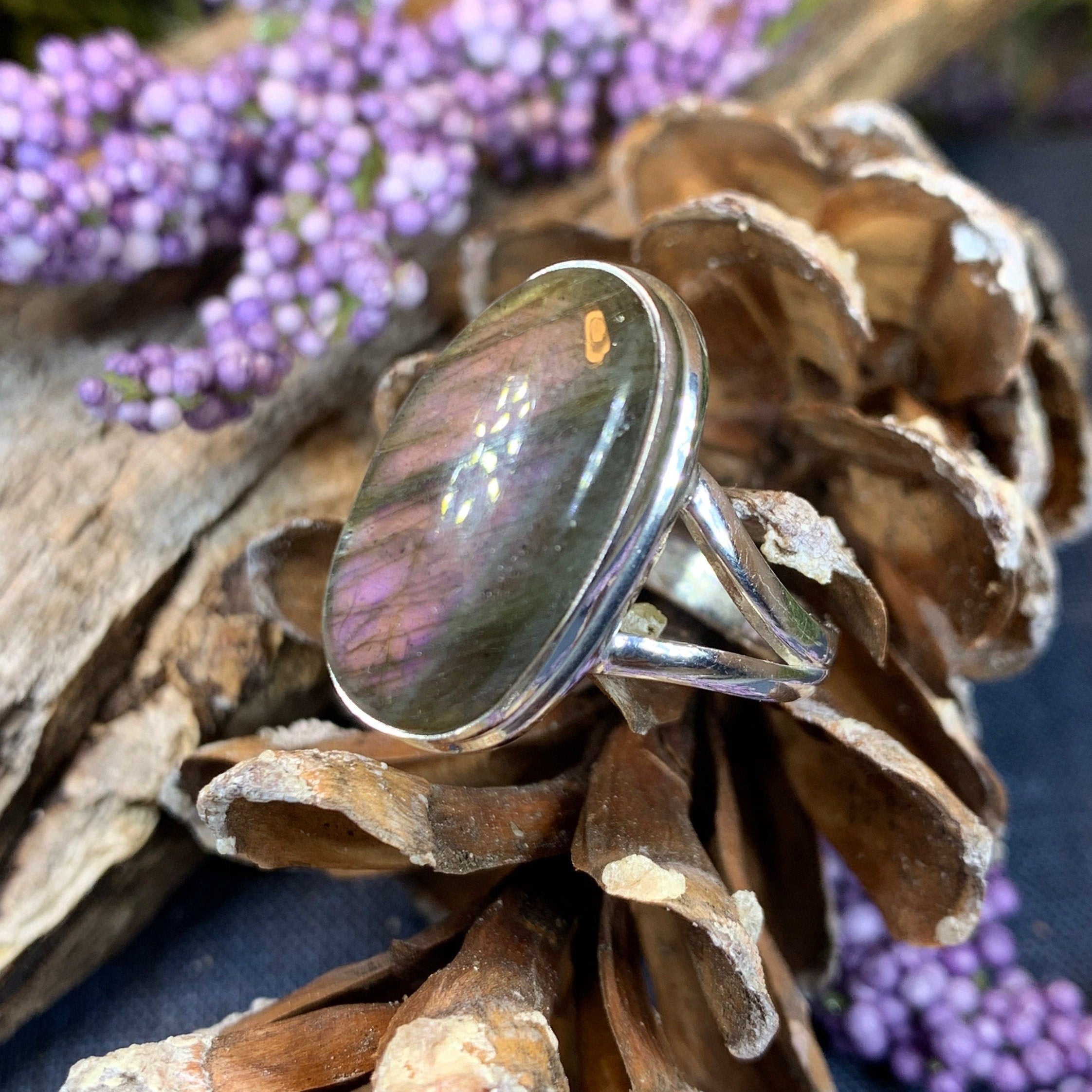 Moonwind Magic Labradorite Ring in Sterling Silver