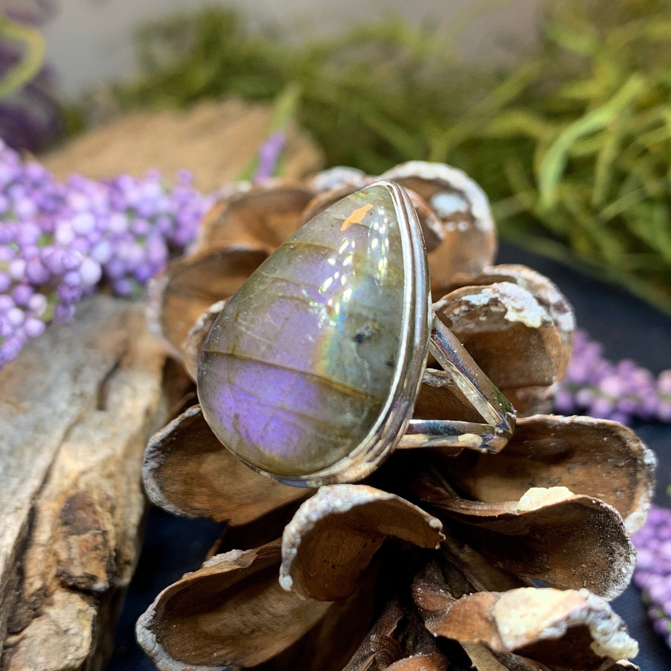 Moonwind Magic Labradorite Ring in Sterling Silver