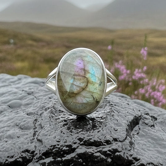Moonwind Magic Labradorite Ring in Sterling Silver
