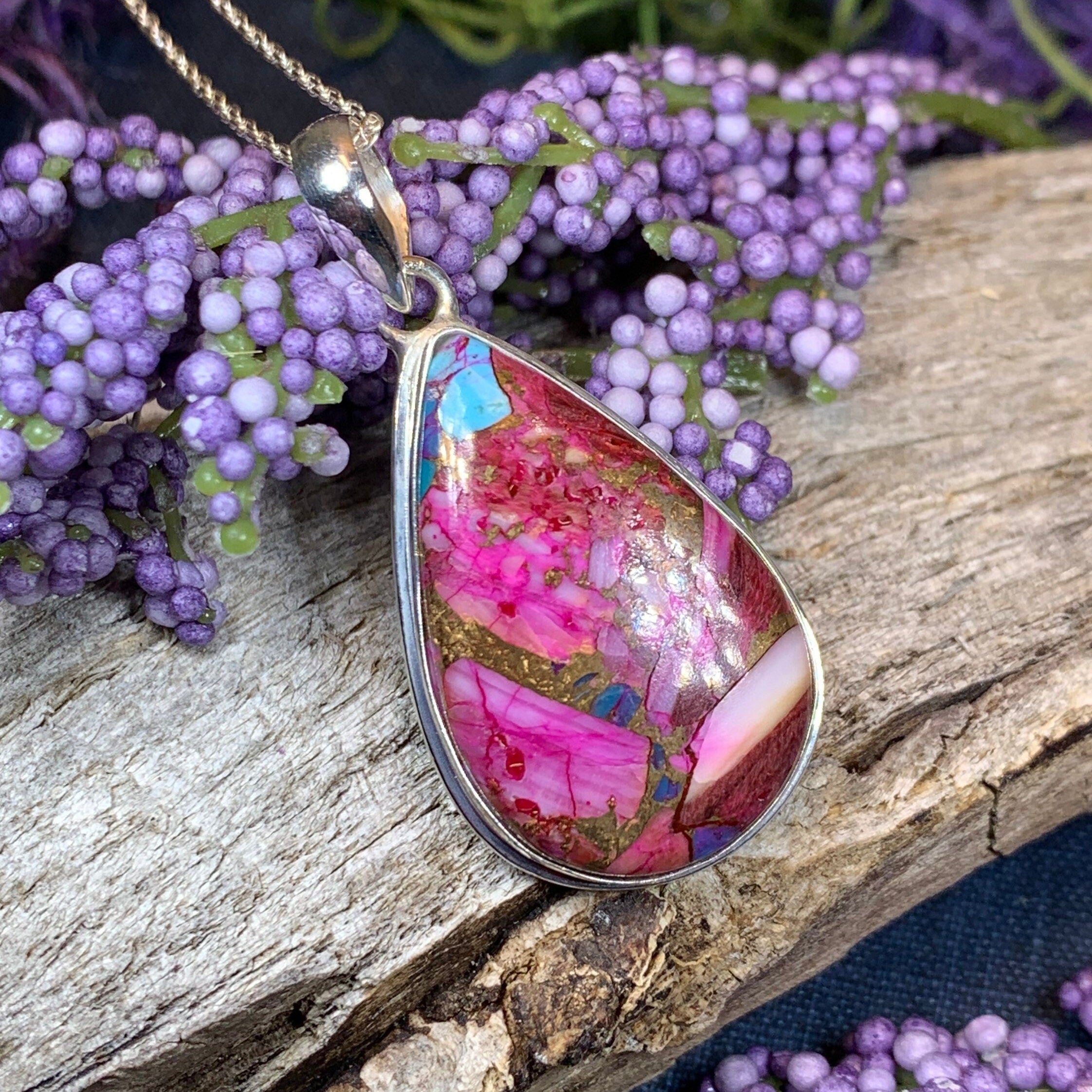 Pink Sunset Copper Turquoise Necklace