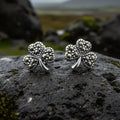 Marcasite Irish Shamrock Earrings in Sterling Silver