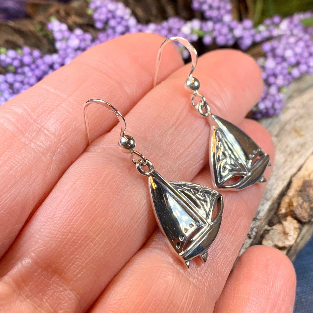 Celtic Sailboat Earrings for Women