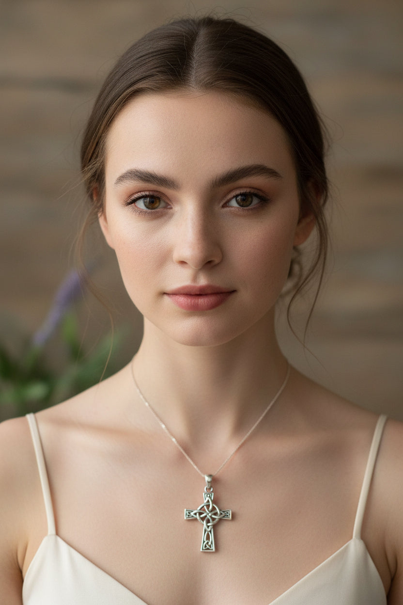 Four Corner Knot Celtic Cross Necklace