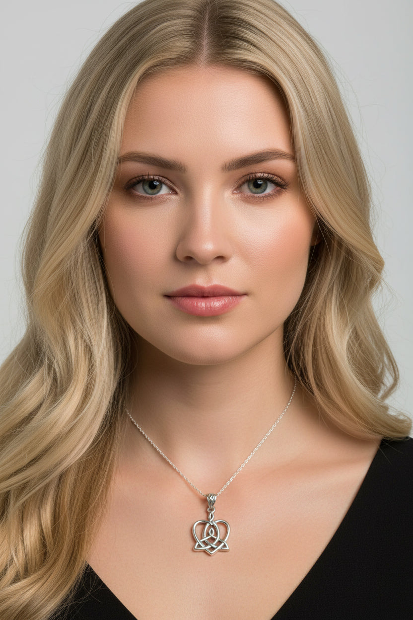 Mother's Knot Celtic Necklace in Sterling Silver