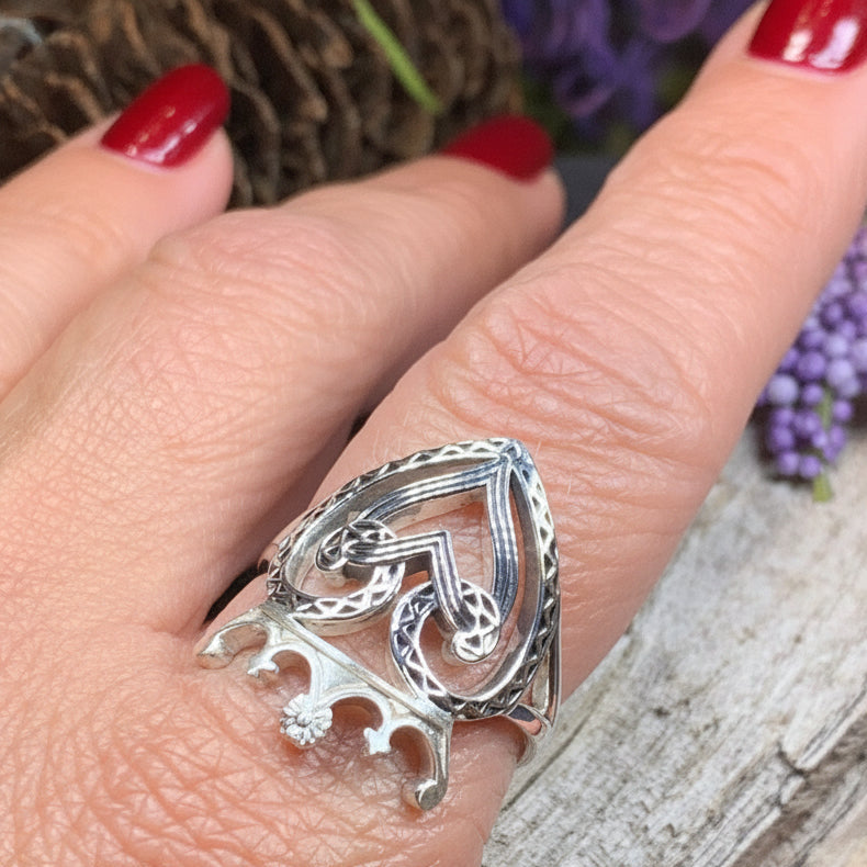 Lady of Skye Scottish Luckenbooth Ring in Sterling Silver