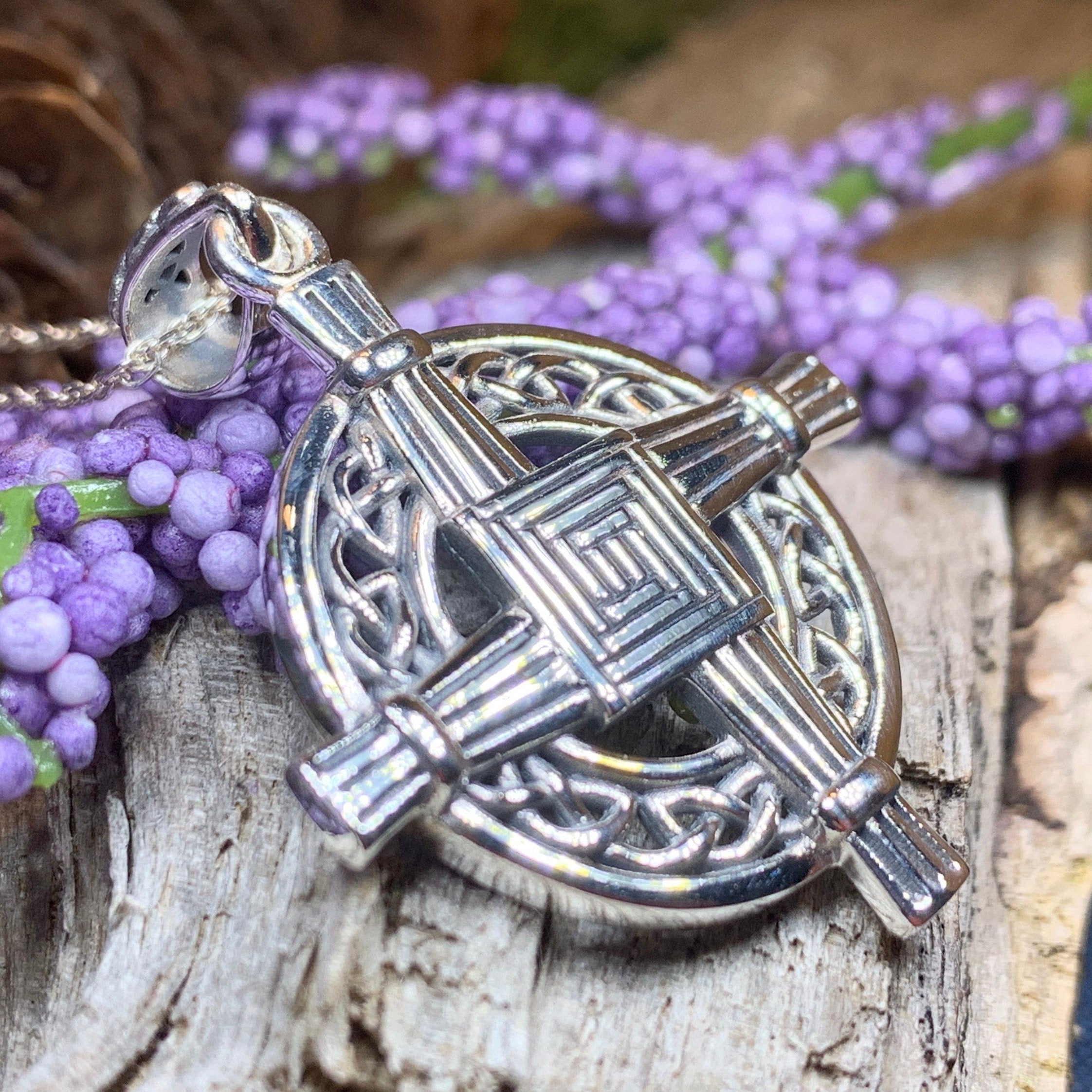 Celtic Irish Saint Brigid's Cross Necklace in Sterling Silver