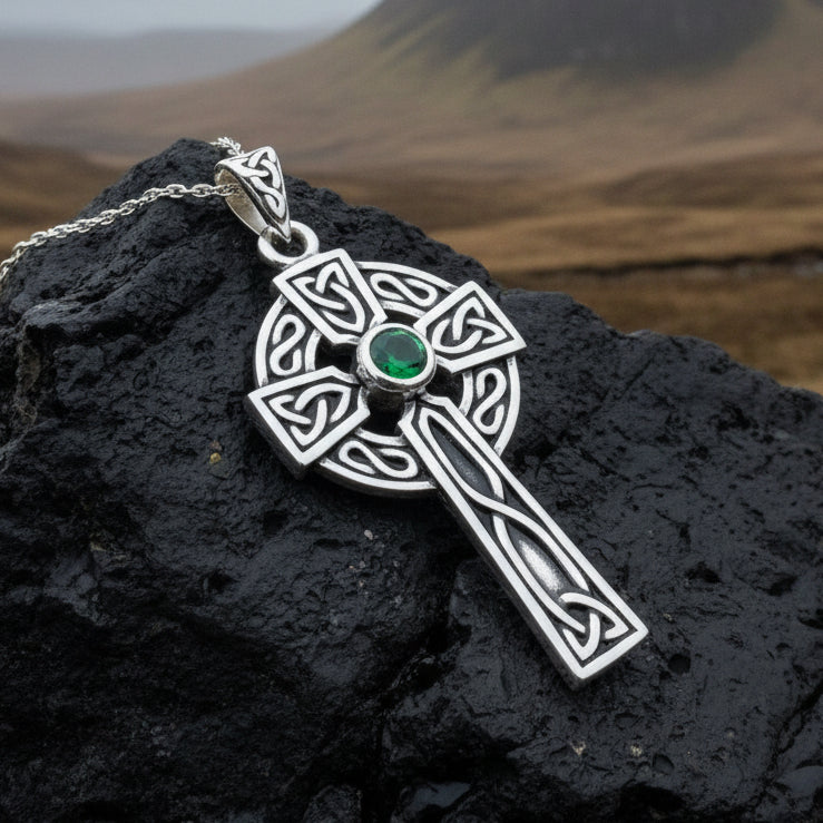Classic Celtic Cross Necklace in Sterling Silver