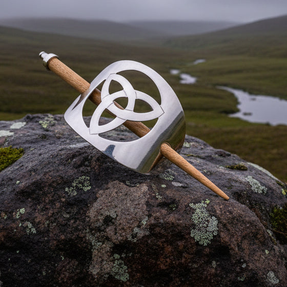 Premium Trinity Knot Celtic Hair Slide - Handmade in Ireland