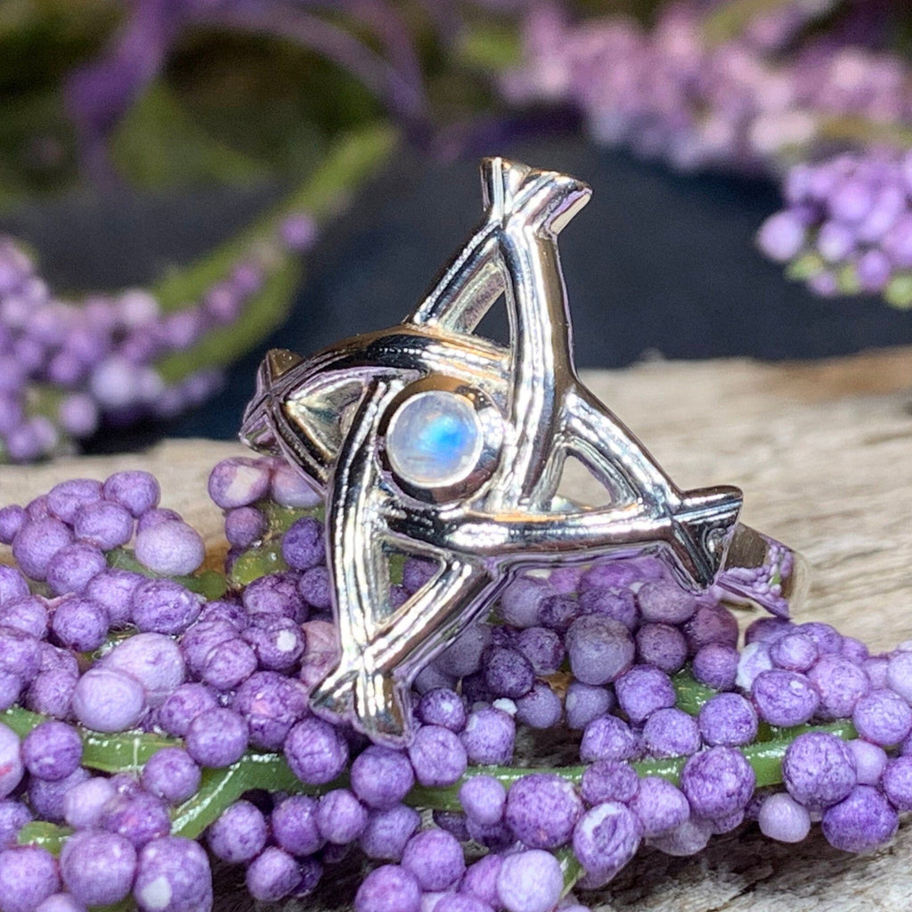 Moonstone Saint Brigid's Cross of Ireland Ring