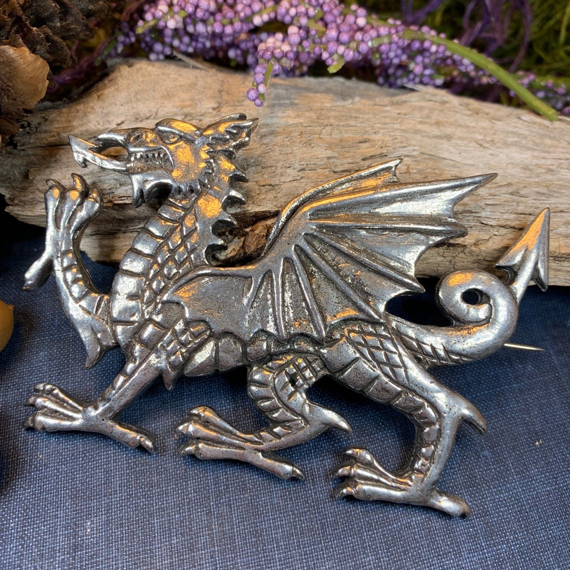 Gwynedd Welsh Dragon Brooch
