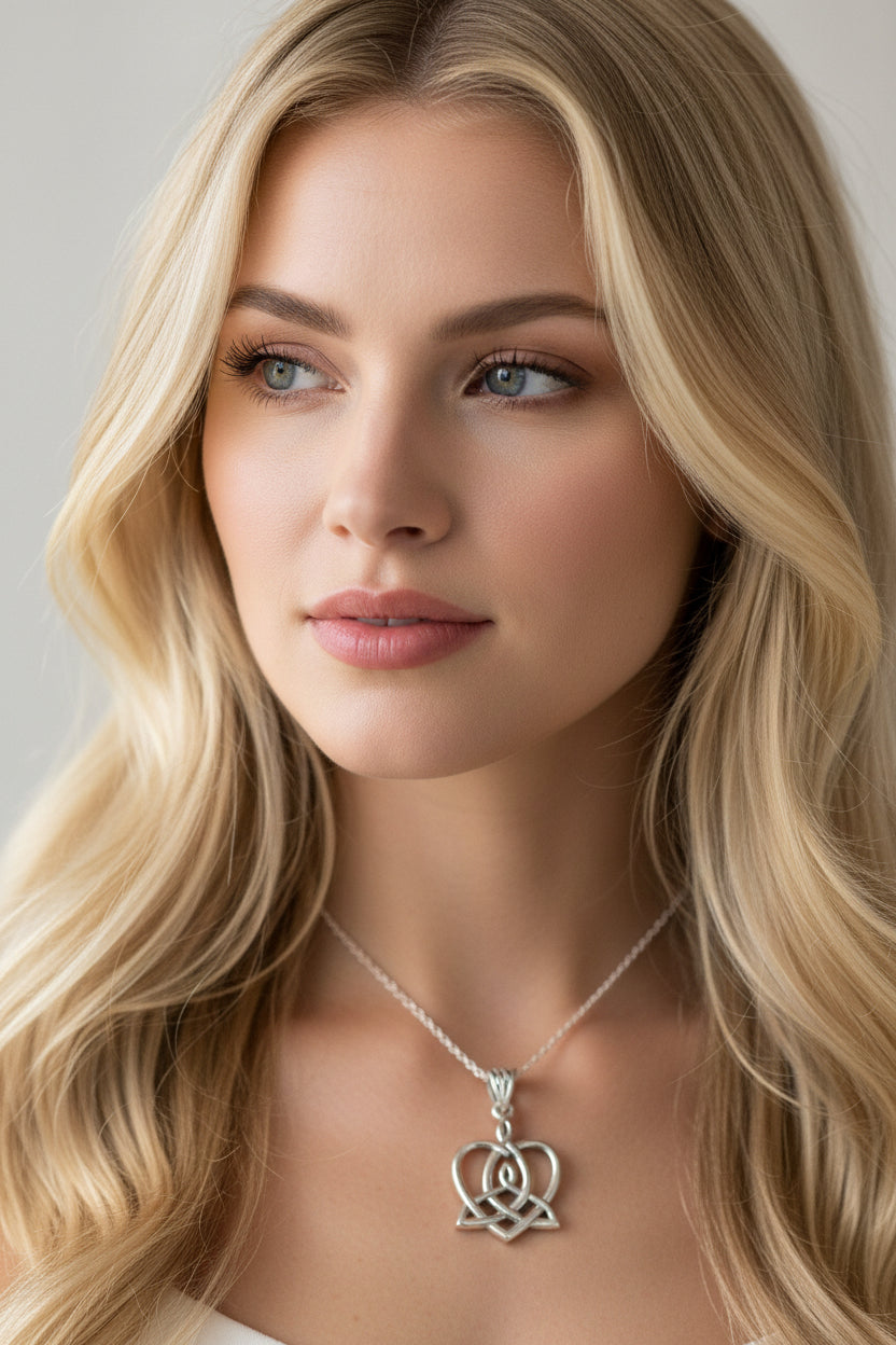 Mother's Knot Celtic Necklace in Sterling Silver