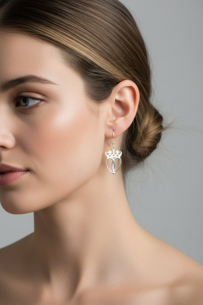 Lady Arieen Scottish Luckenbooth Earrings in Sterling Silver