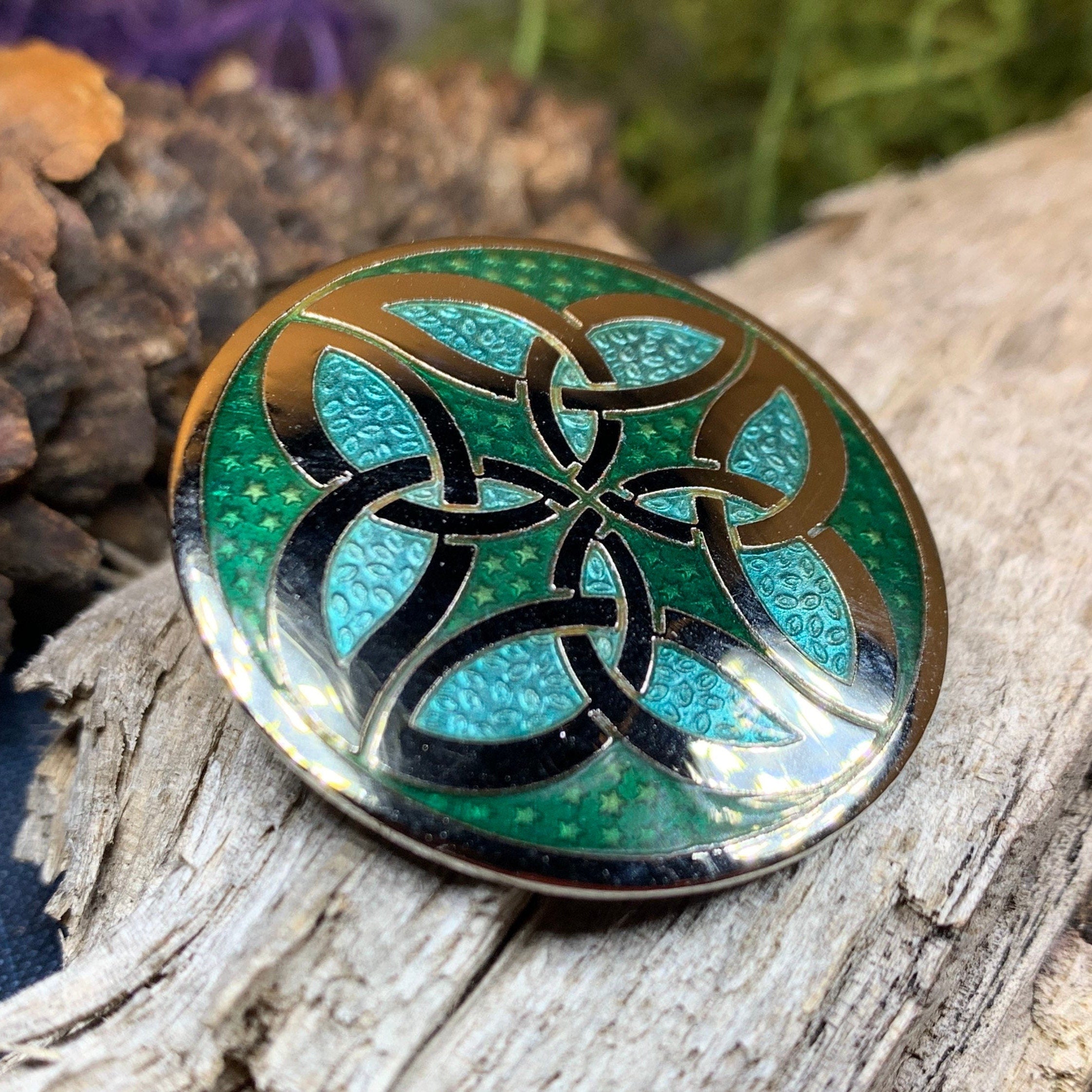 Trinity Knot Enamel Celtic Brooch