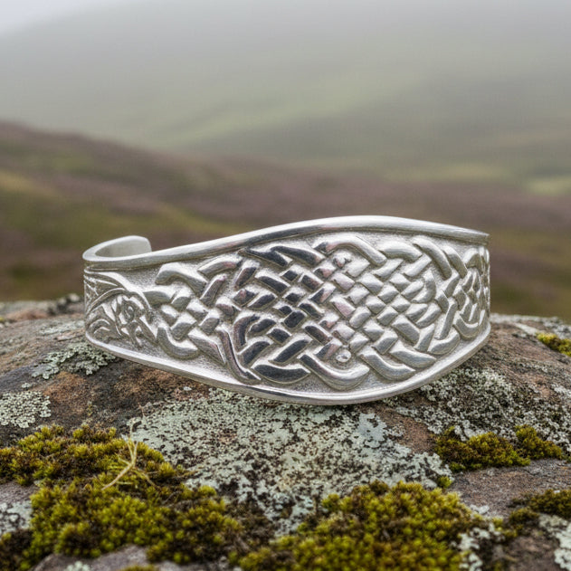 Eun Celtic Bird & Knot Cuff Bracelet - Handmade in Scotland