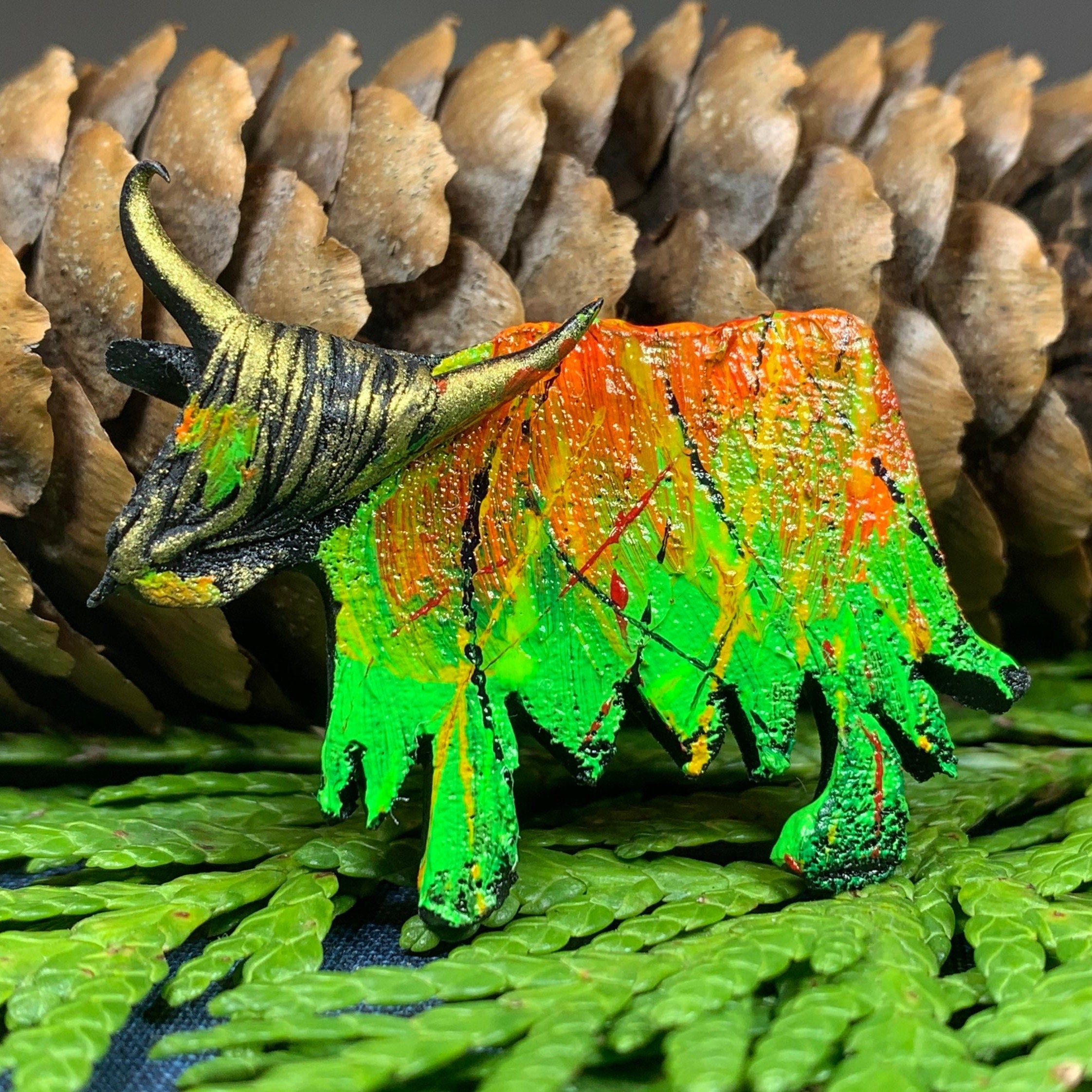 Splatter Highland Cow Brooch - Handmade in Scotland