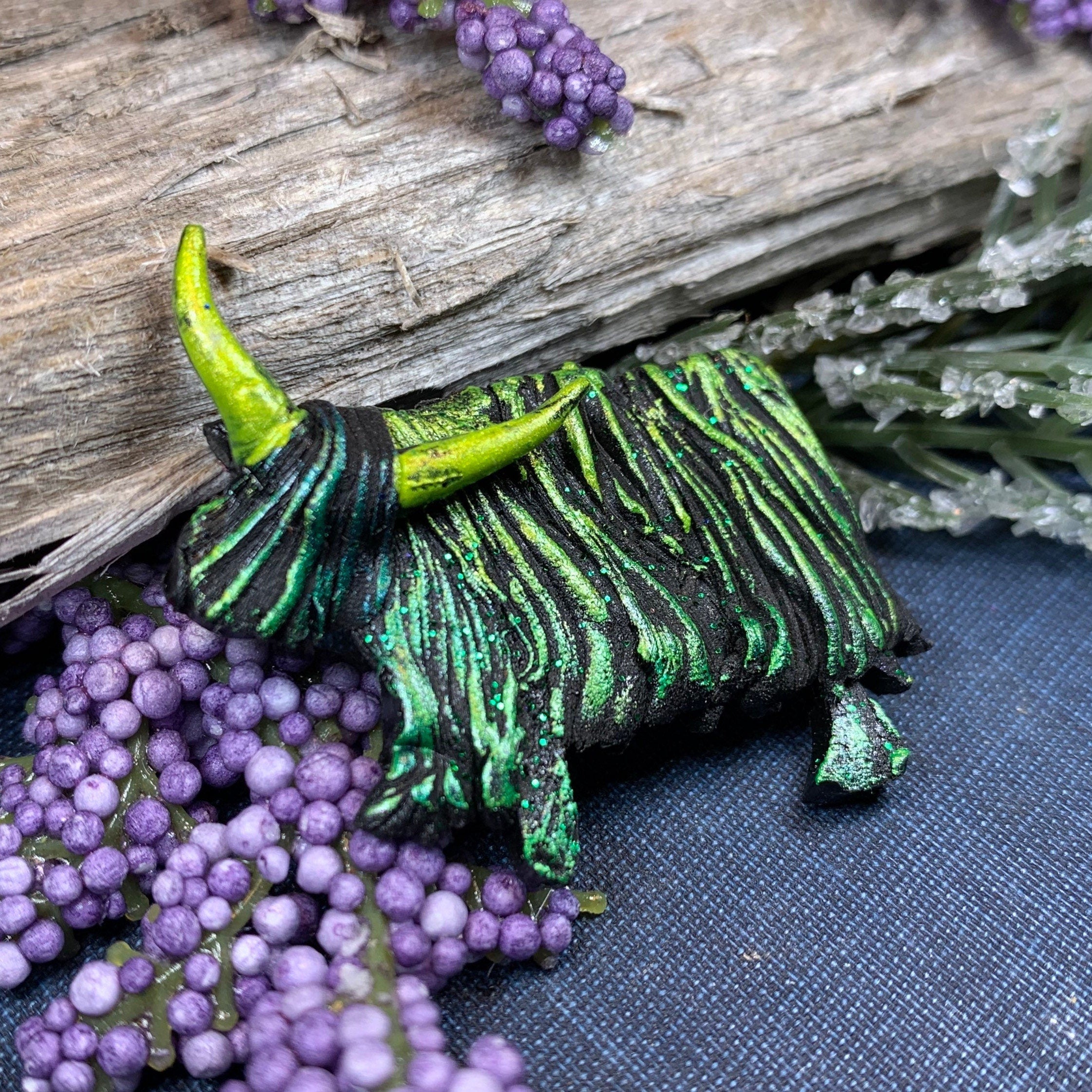 Shaggy Highland Cow Brooch - Handmade in Scotland