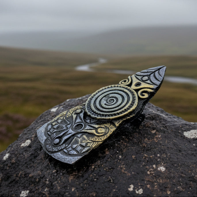 Whimsical Viking Warrior Brooch - Handmade in Scotland