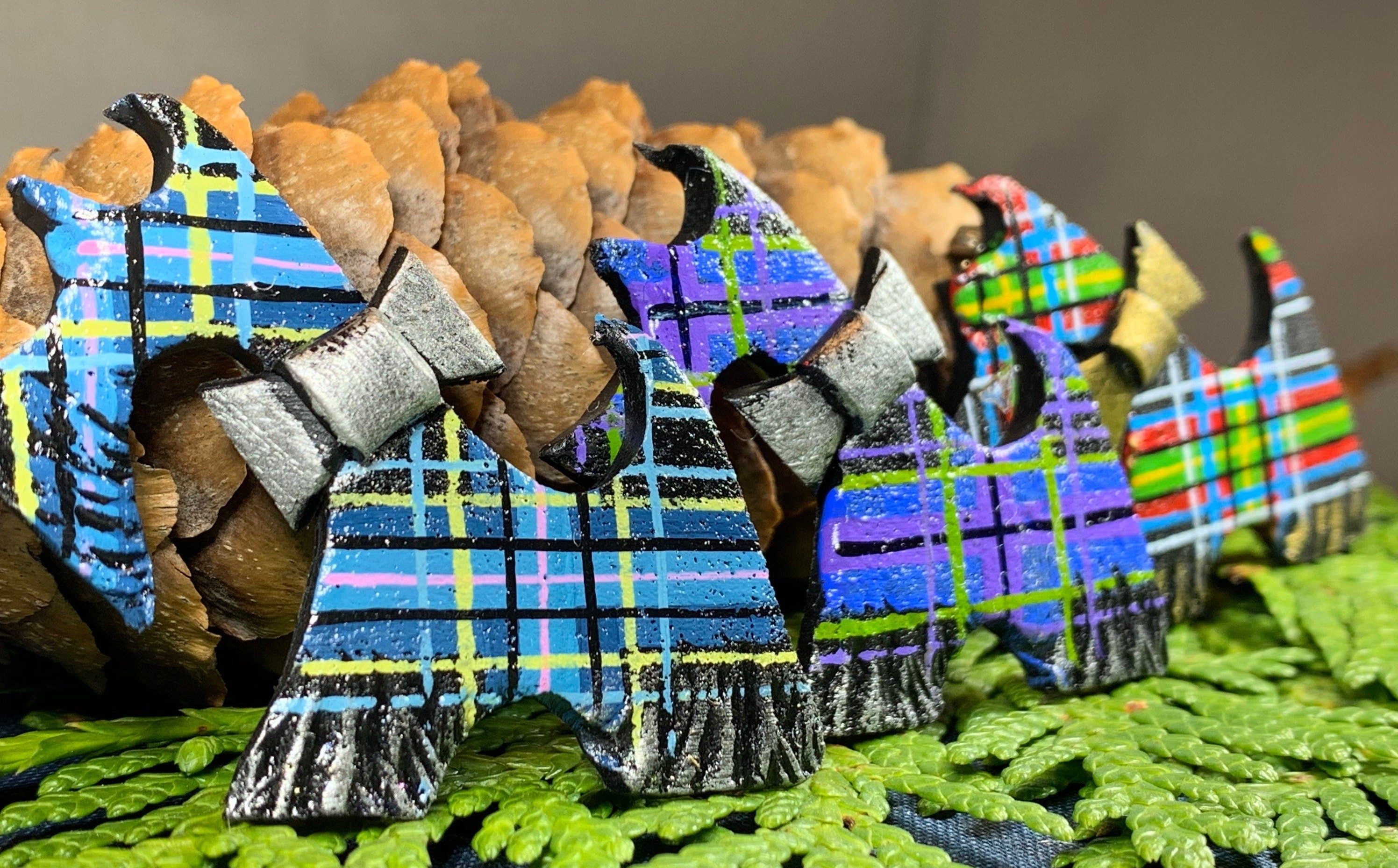 Tartan Dog Scottish Brooch - Handmade in Scotland
