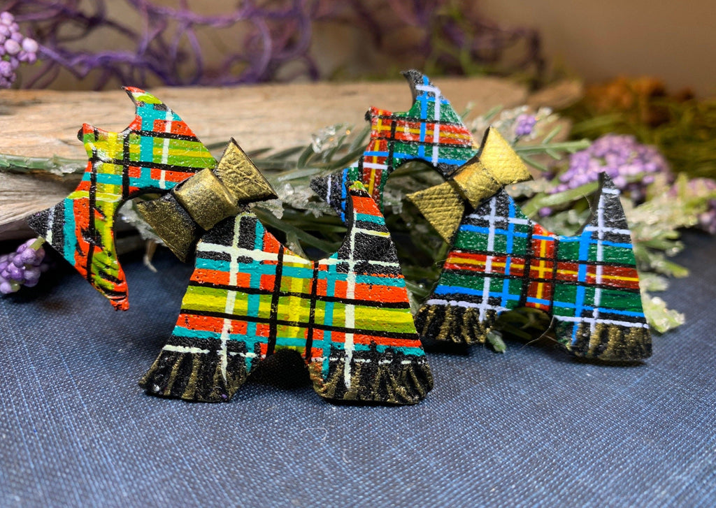 Tartan Dog Scottish Brooch - Handmade in Scotland