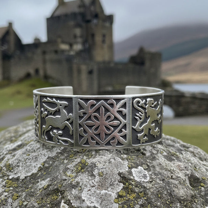 Celtic Stag Cuff Bracelet - Handmade in Scotland