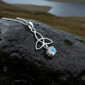 Celtic Trinity Knot Necklace with Moonstone