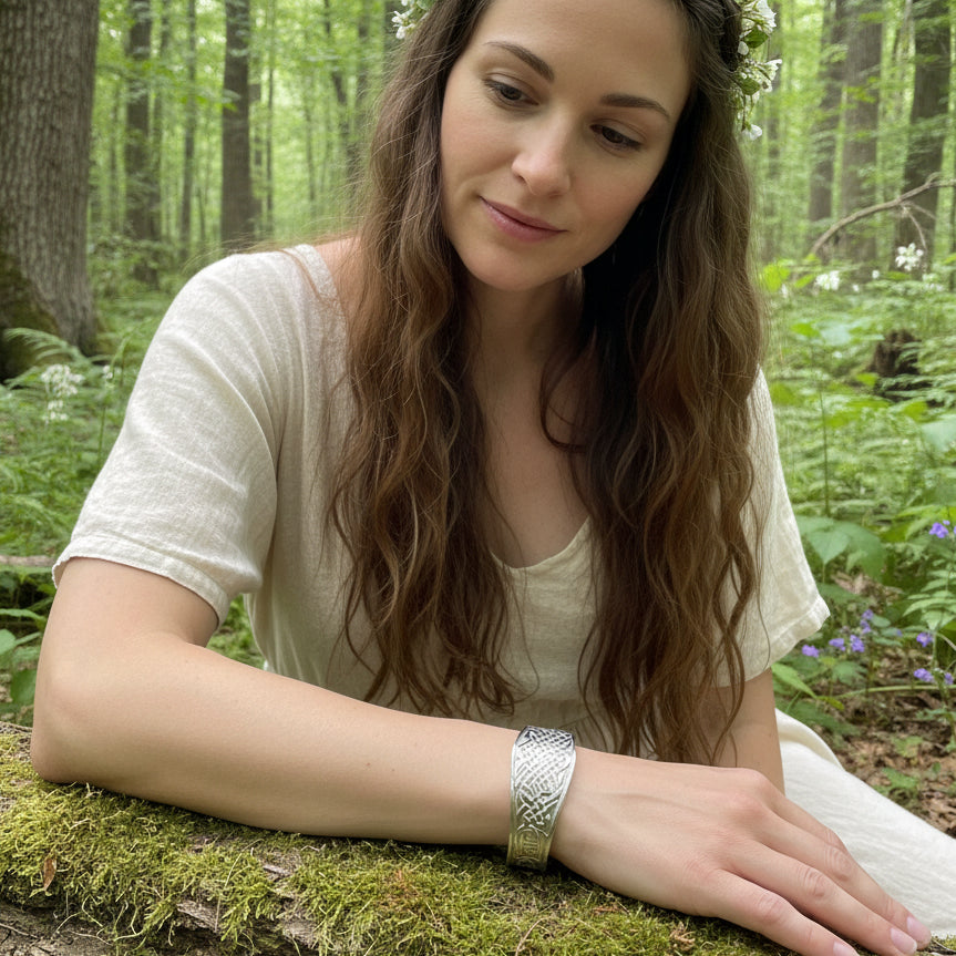 Eun Celtic Bird & Knot Cuff Bracelet - Handmade in Scotland