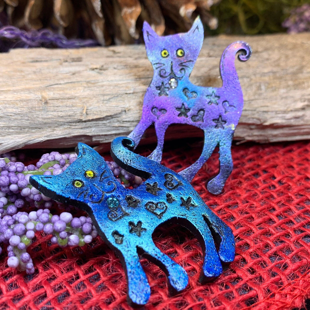 Zesty Cat Brooch - Handmade in Scotland